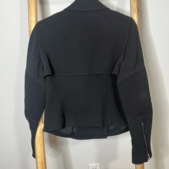 Aritzia Wilfred Montesson Motorcycle Zip Up Jacket Size 10 Black - Picture 6 of 11